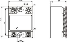 Габаритные размеры твердотельных реле HDH12044ZD3 KIPPRIBOR