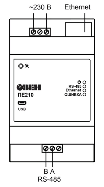 Схема подключения ОВЕН ПЕ210