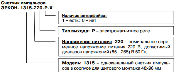 Обозначение при заказе КонтрАвт ЭРКОН 1315