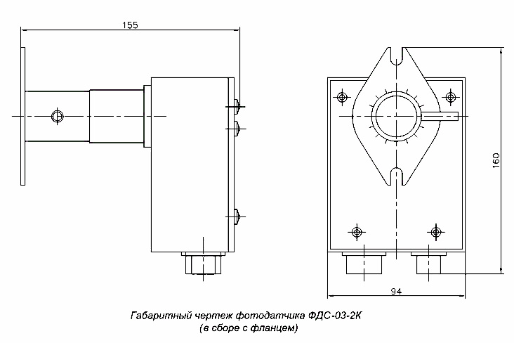 Габаритные и установочные размеры ПРОМА ФДС-03-2К