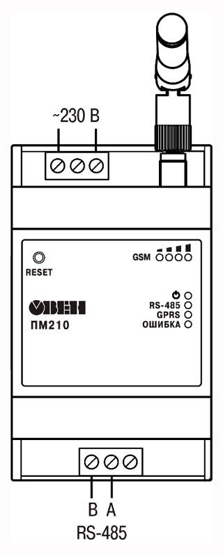 Схема подключения ОВЕН ПМ210